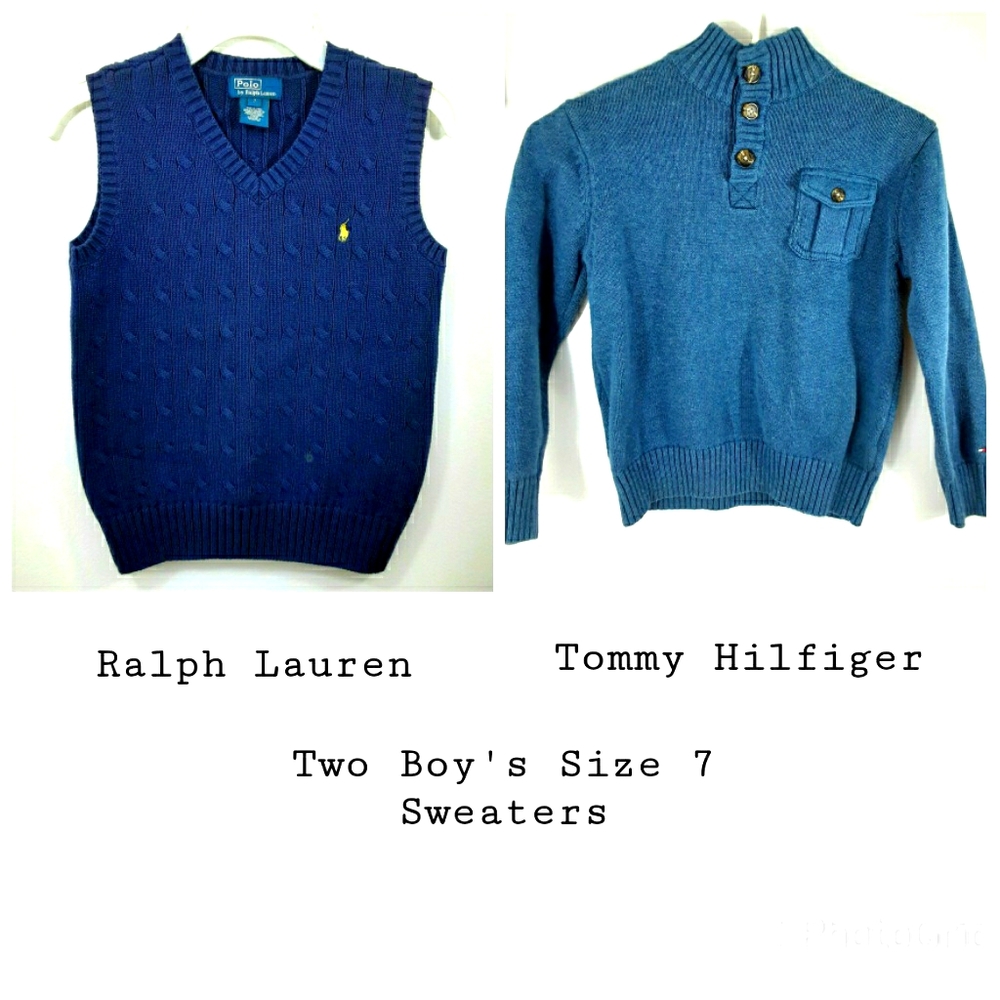 TWO Boys Tops! Hilfiger Sweater & R Lauren Vest!!